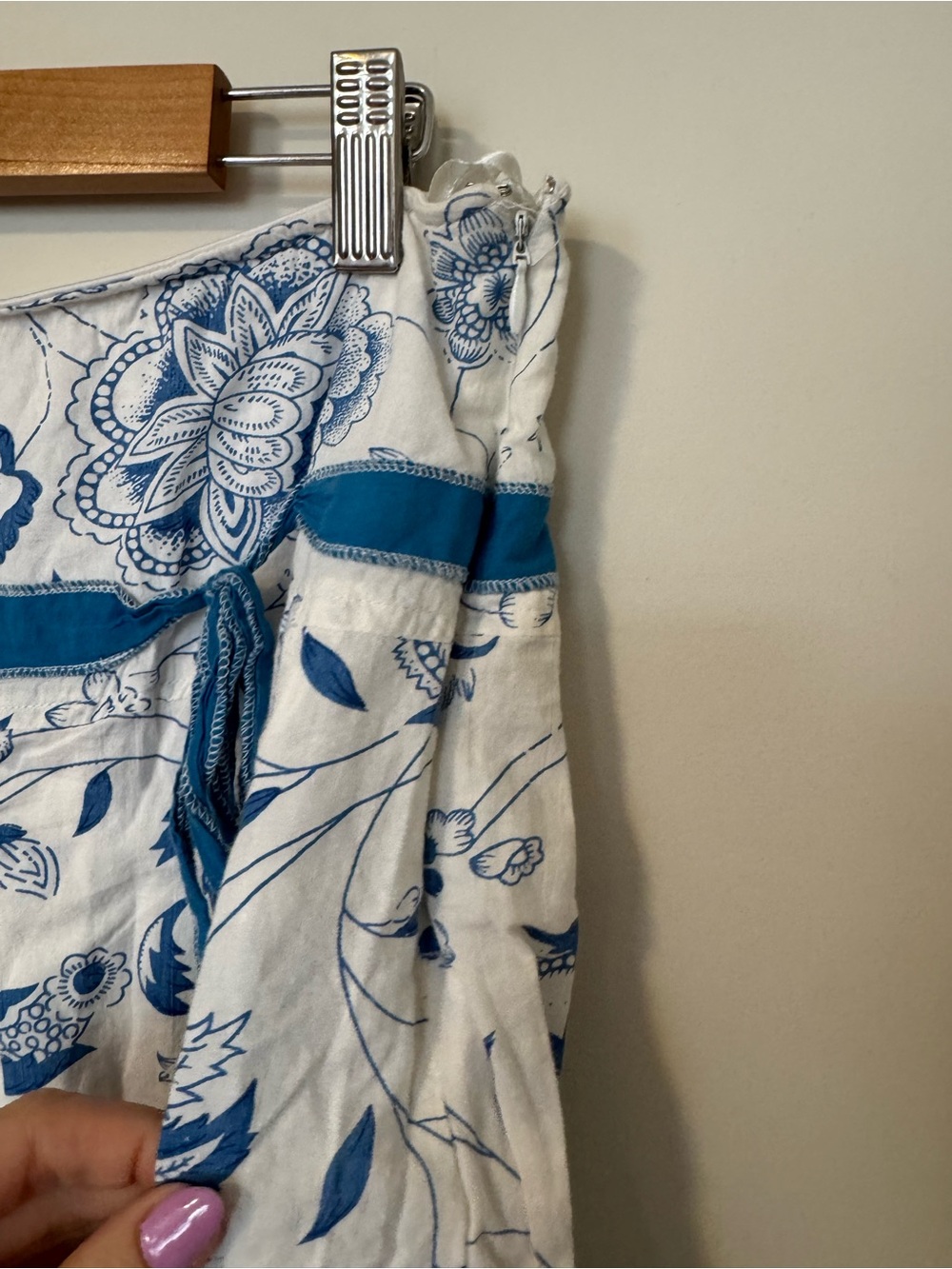 VINTAGE Y2K Skirt Blue Floral L - Picture 5 of 12
